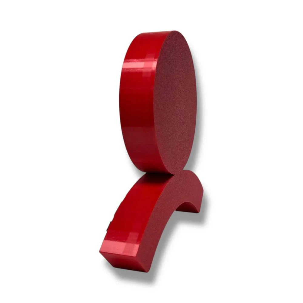Comic-Inspired Red & Black Hero Symbol Stand – Unique Fan Art Display